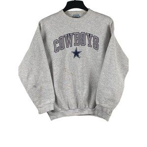 Vintage Logo 7 Dallas Cowboys Pullover Sweatshirt Grey Size Large Men's B189